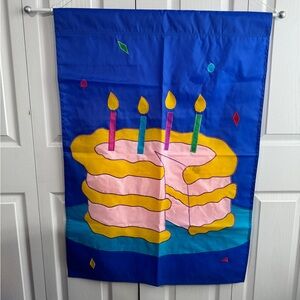 New Creative Enterprises birthday cake confetti nylon flag